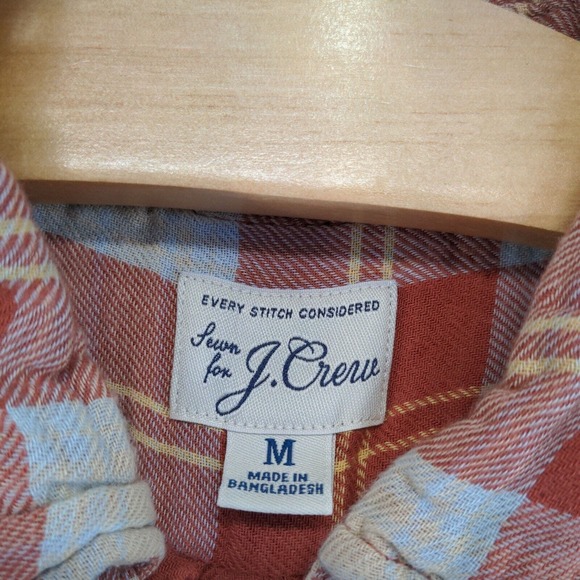 J. Crew Men's Slim Button Up Shirt Multicolor Plaid Medium Long Sleeve Cotton - Picture 8 of 13